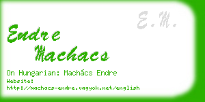 endre machacs business card